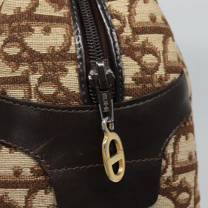 Christian Dior Vintage CD Trotter Handbag Canvas, BROWN, CANVAS, Handbag