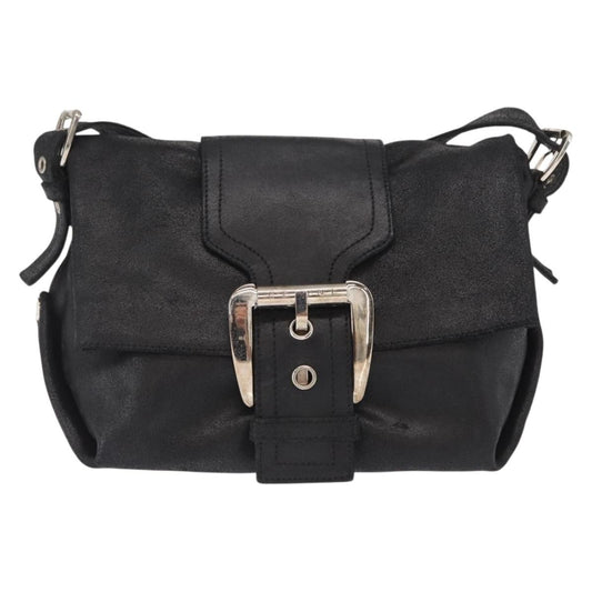 Celine Vintage Shoulder Bag Leather, BLACK, LEATHER, Shoulder bag