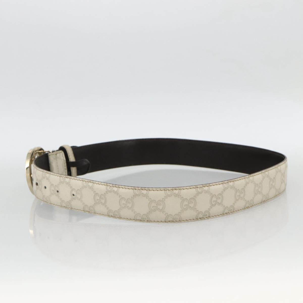 Gucci Vintage Interlocking G Reversible Belt Leather, White, Leather, Belt