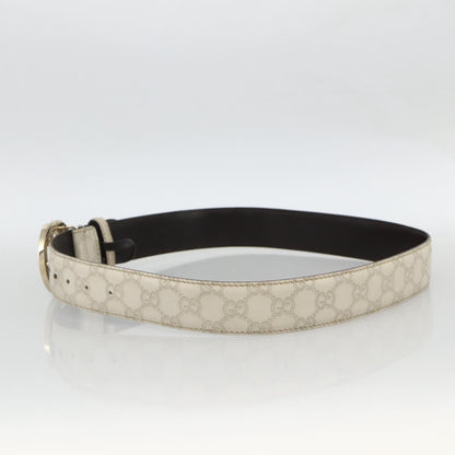 Gucci Vintage Interlocking G Reversible Belt Leather, White, Leather, Belt