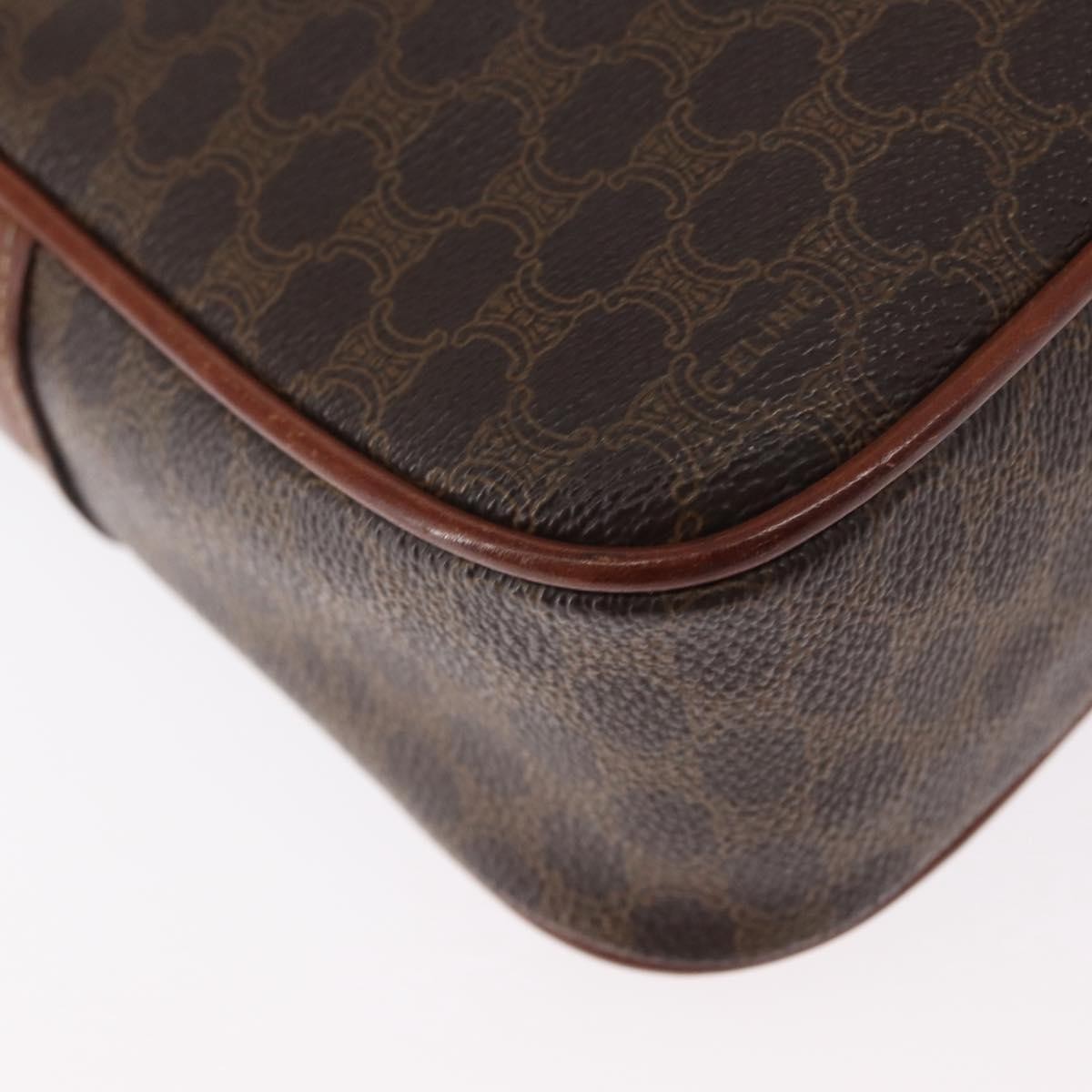 Celine Macadam Shoulder Bag Canvas, BROWN, CANVAS, Shoulder bag