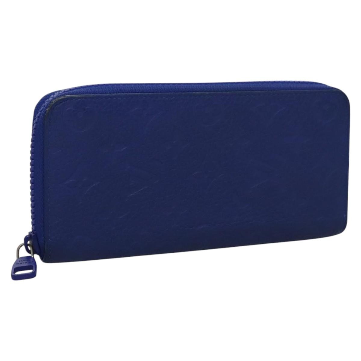 Louis Vuitton Zippy Wallet NM Taurillon Leather, Blue, Canvas, Wallet