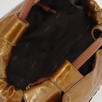 Loewe Aire Shoulder Bag Leather, GOLD, PATENT_LEATHER, Handbag