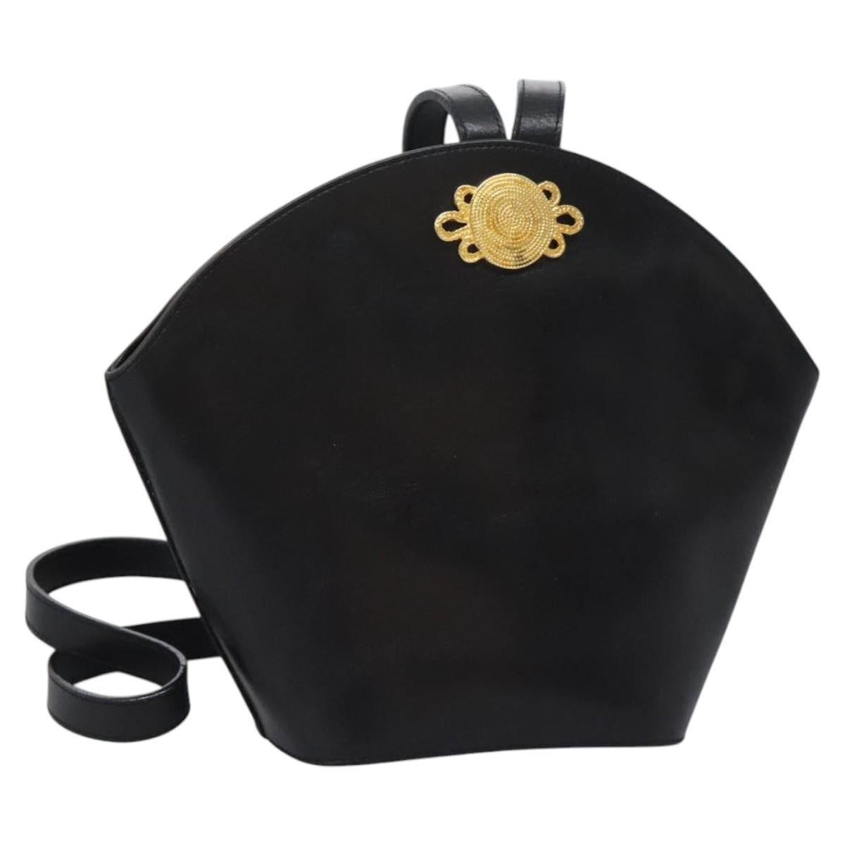 Salvatore Ferragamo Vintage Shoulder Bag Leather, BLACK, LEATHER, Shoulder bag