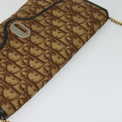 Christian Dior Vintage Trotter Flap Shoulder Bag Canvas, BROWN, CANVAS, Shoulder bag
