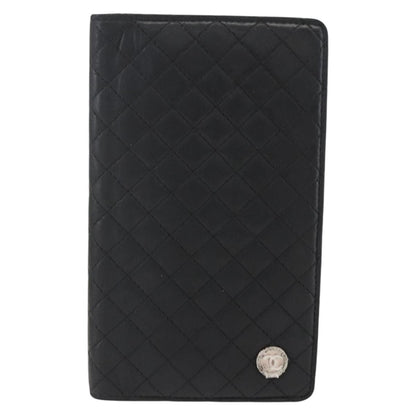 Chanel Vintage CC Bifold Wallet Leather, BLACK, LEATHER, Wallets
