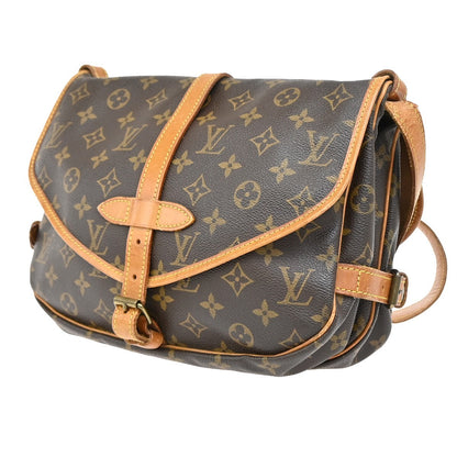 Louis Vuitton Saumur Handbag Monogram Canvas, BROWN, CANVAS, Shoulder bag