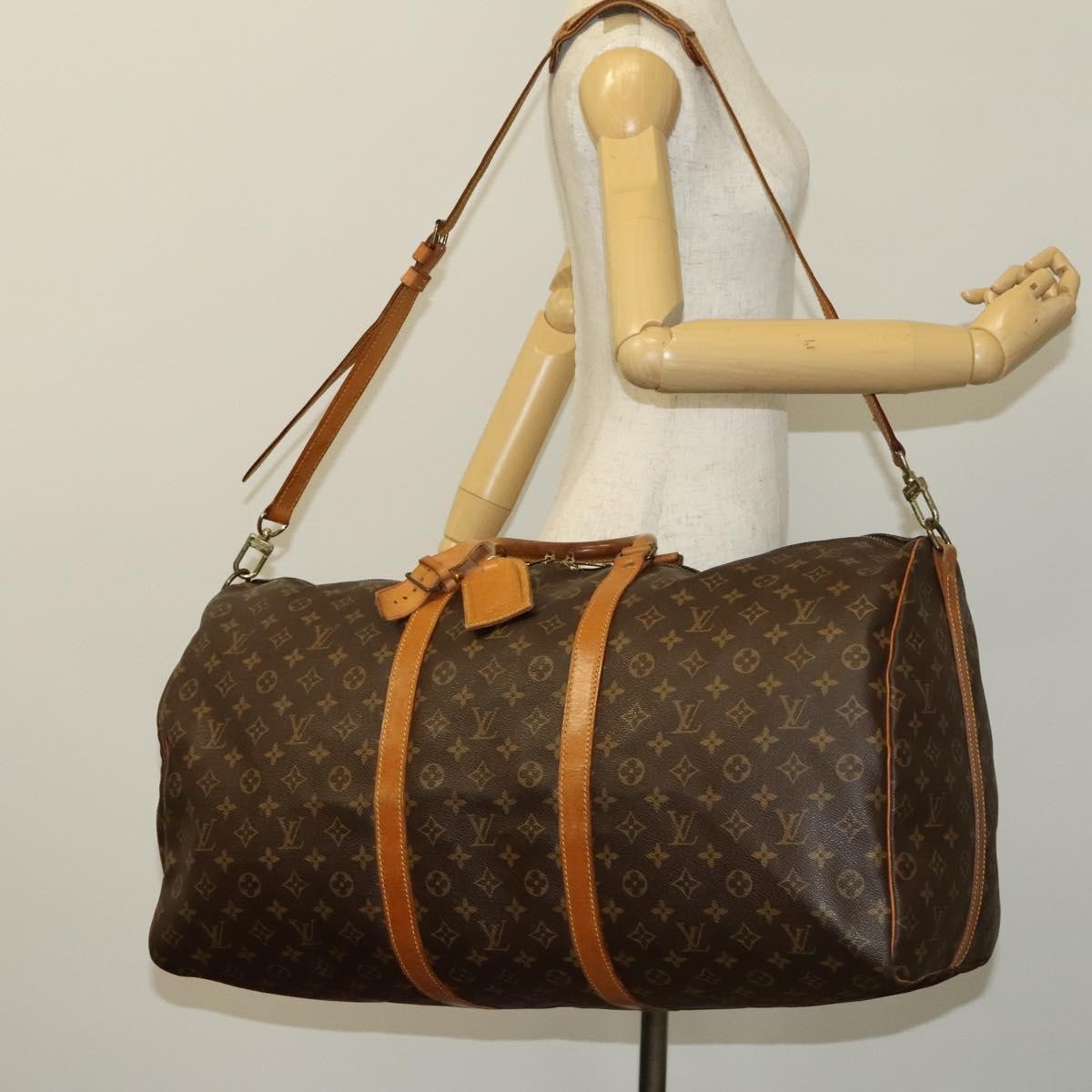 Louis Vuitton Keepall Bandouliere Bag Monogram Canvas, BROWN, CANVAS, Travel bag