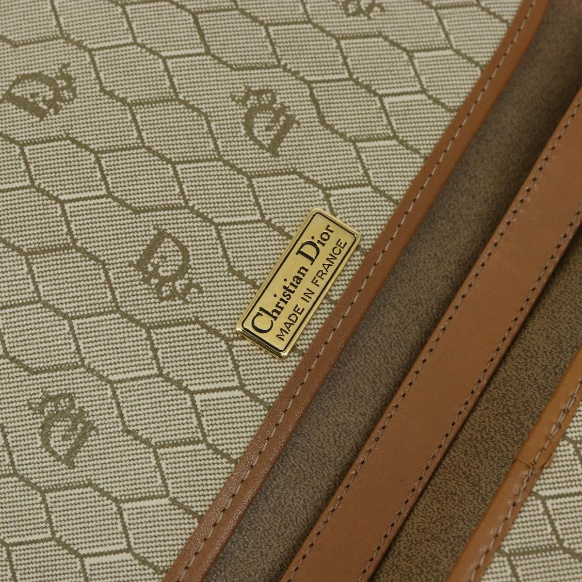 Christian Dior Vintage honeycomb clutch Canvas, BEIGE, CANVAS, Clutche & pouche