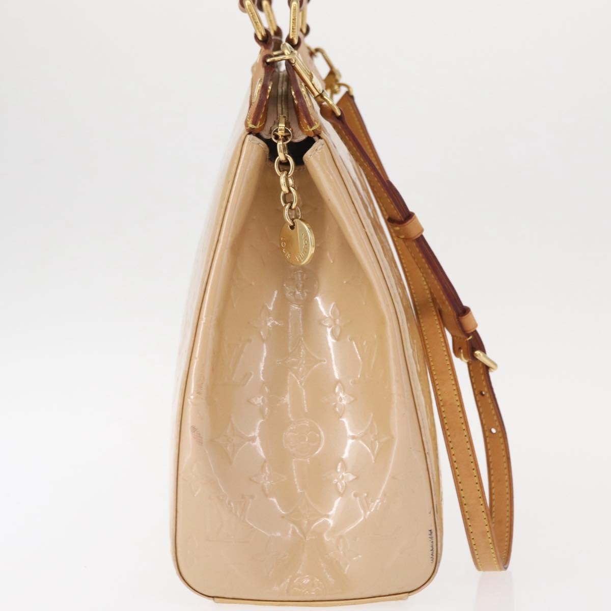 Louis Vuitton Brea Handbag Monogram Vernis, BEIGE, PATENT_LEATHER, Handbag