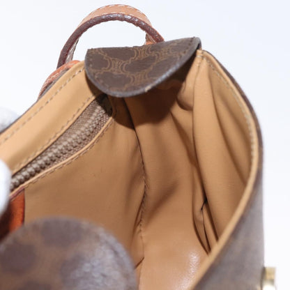 Celine Vintage Macadam Shoulder Bag Canvas and Leather, BROWN, CANVAS, Shoulder bag