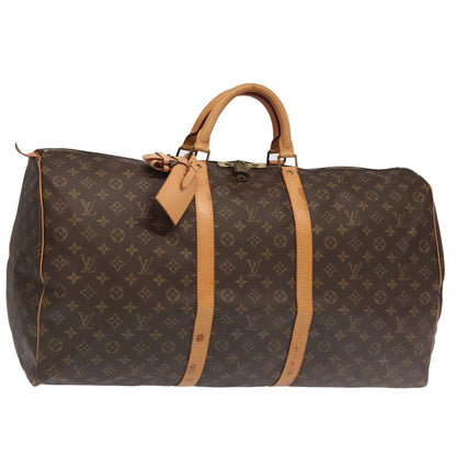 Louis Vuitton Keepall Bag Monogram Canvas, BROWN, CANVAS, Travel bag