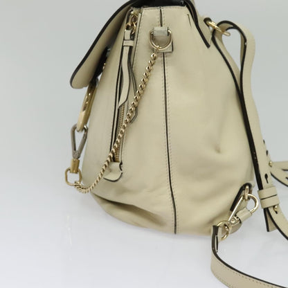 Chloe Faye Backpack Leather and Suede, BEIGE, SUEDE, Backpack