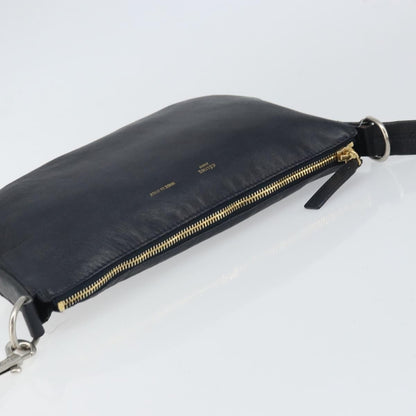 Celine Vintage Shoulder Bag Leather, NAVY, LEATHER, Shoulder bag
