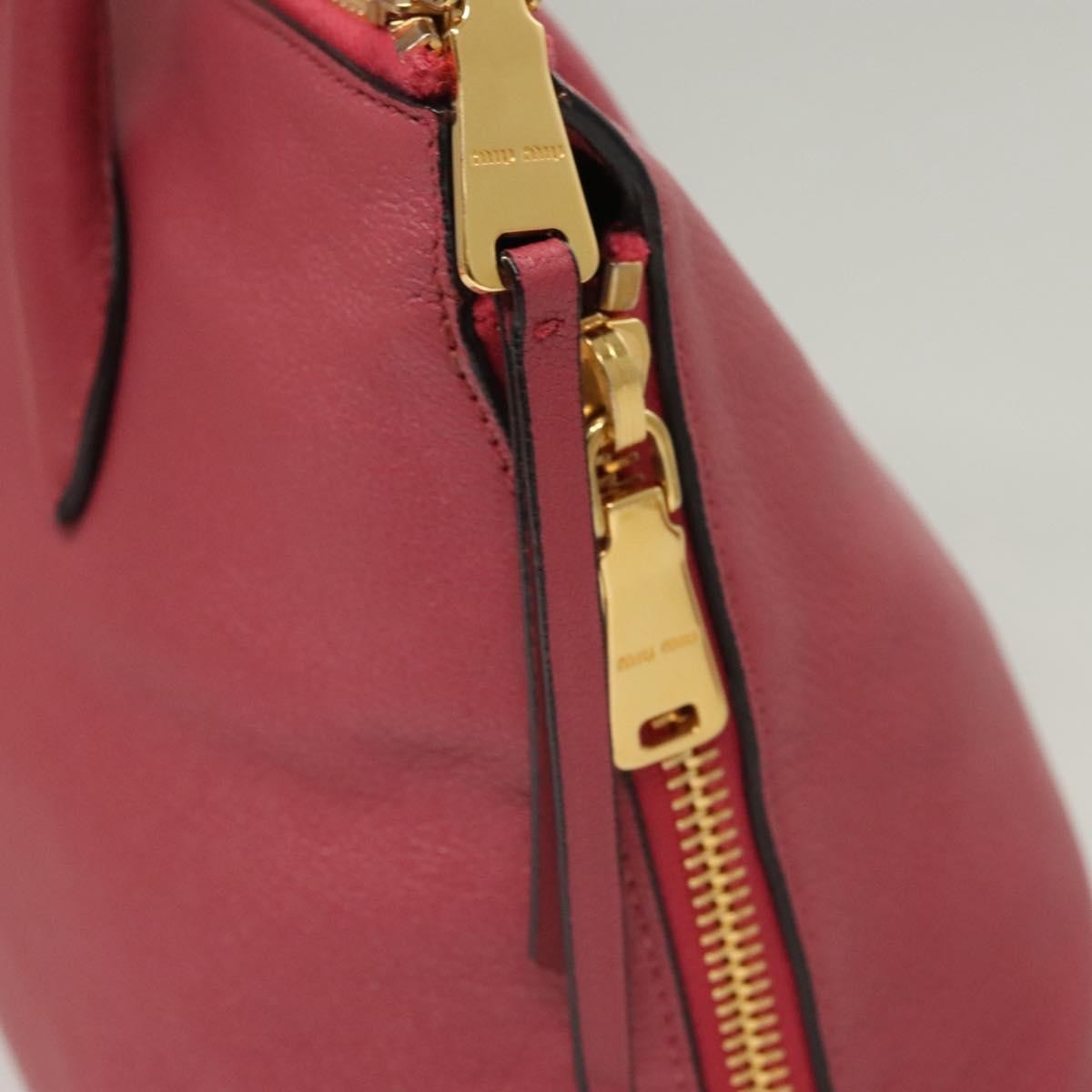 Miu Miu Convertible Madras Side Zip Satchel Grainy Leather, PINK, LEATHER, Handbag