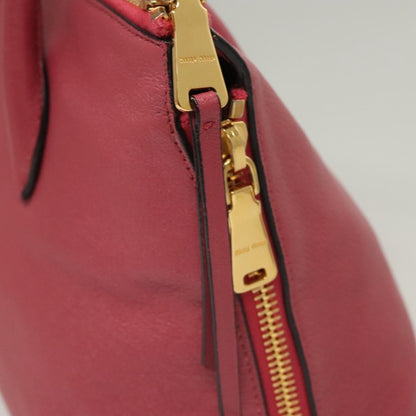 Miu Miu Convertible Madras Side Zip Satchel Grainy Leather, PINK, LEATHER, Handbag