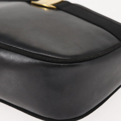 Salvatore Ferragamo Vala Shoulder Bag Leather, BLACK, LEATHER, Shoulder bag