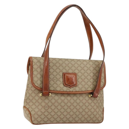 Celine Vintage Macadam Handbag Canvas, BEIGE, CANVAS, Handbag