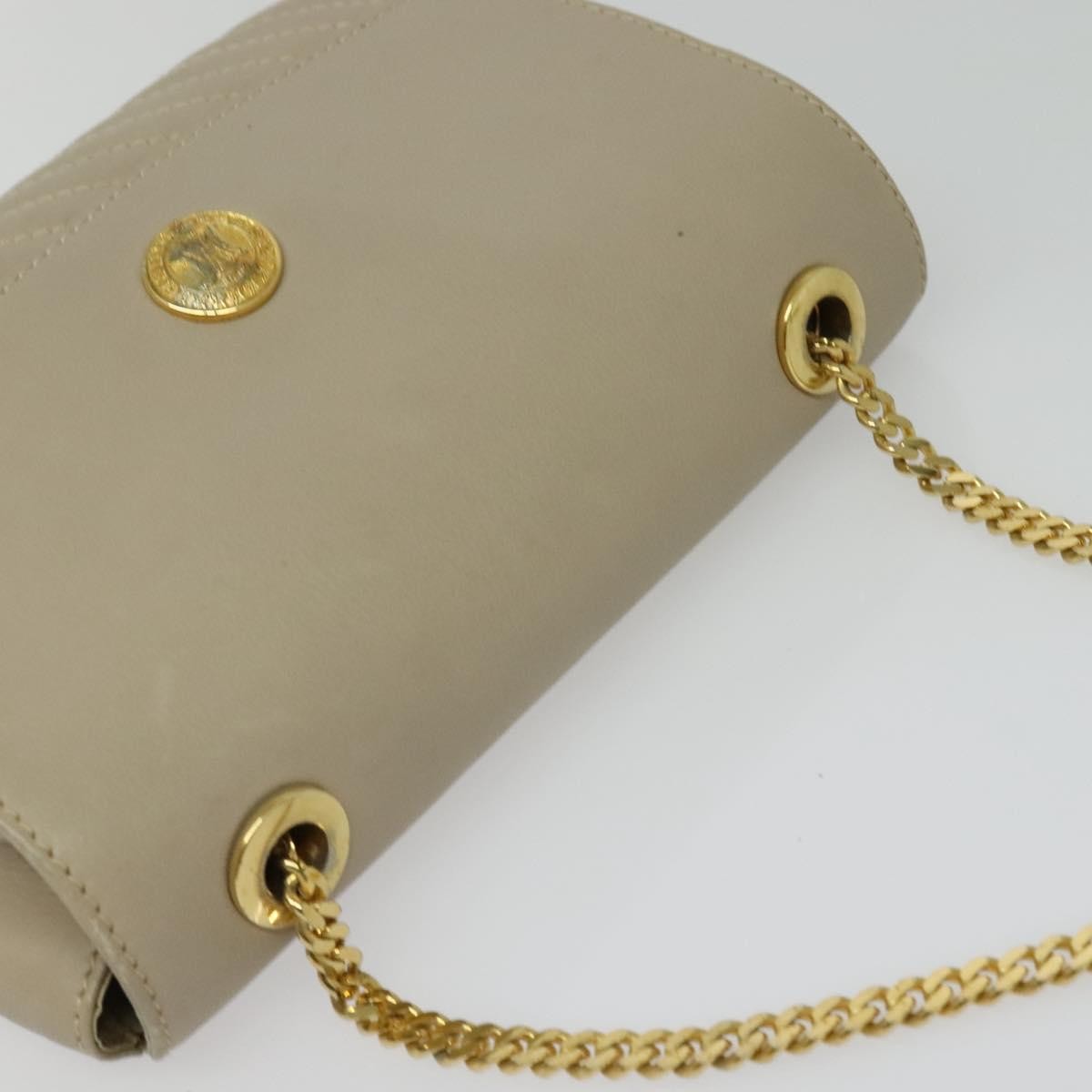 Celine Shoulder Bag Leather, BEIGE, LEATHER, Shoulder bag