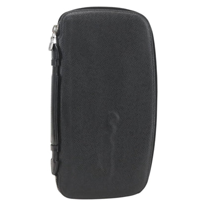 Louis Vuitton Atoll Organizer Wallet Taiga Leather, BLACK, LEATHER, Clutche & pouche