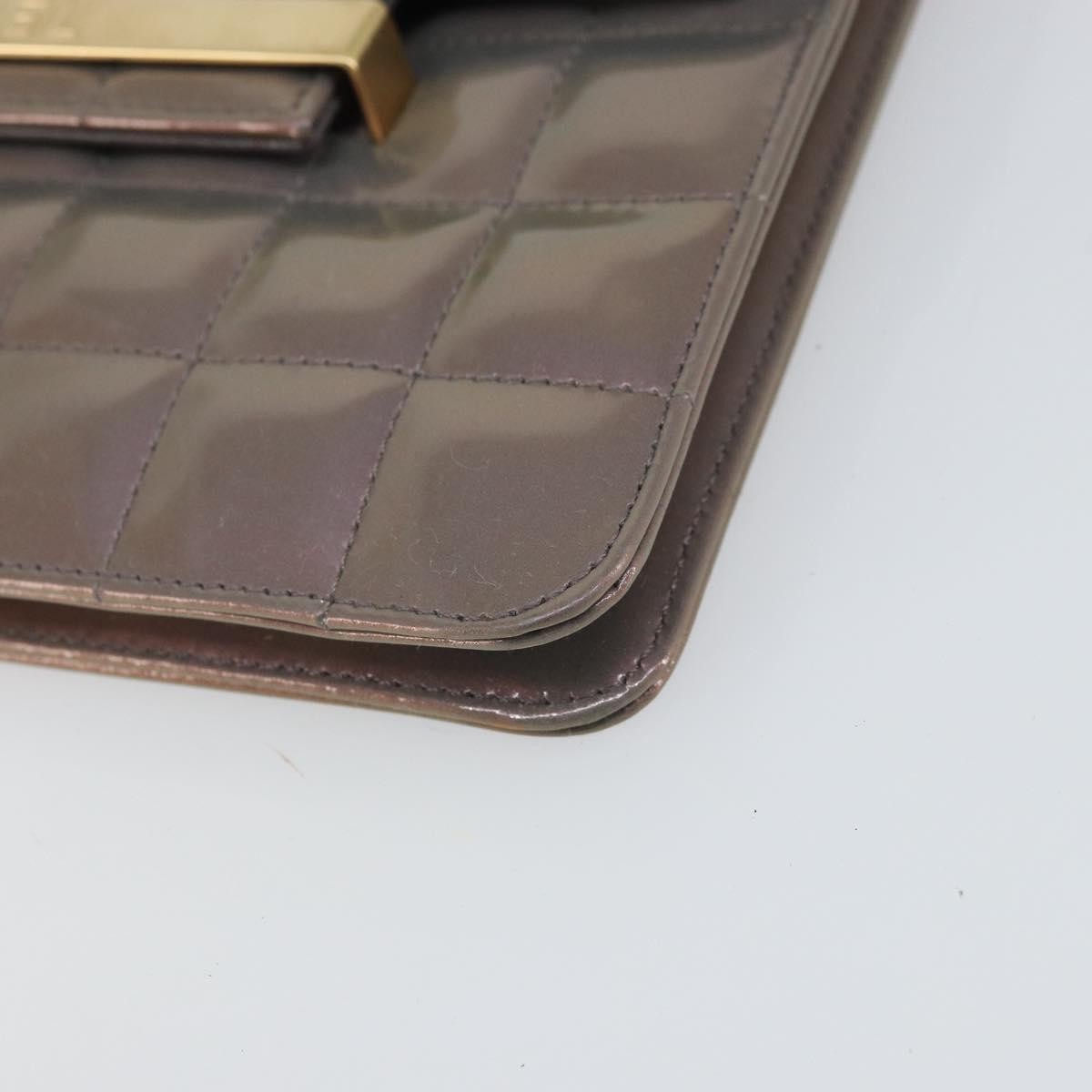 Chanel Chocolate Bar Chain Flap Bag Quilted Patent, PURPLE, PATENT_LEATHER, Handbag