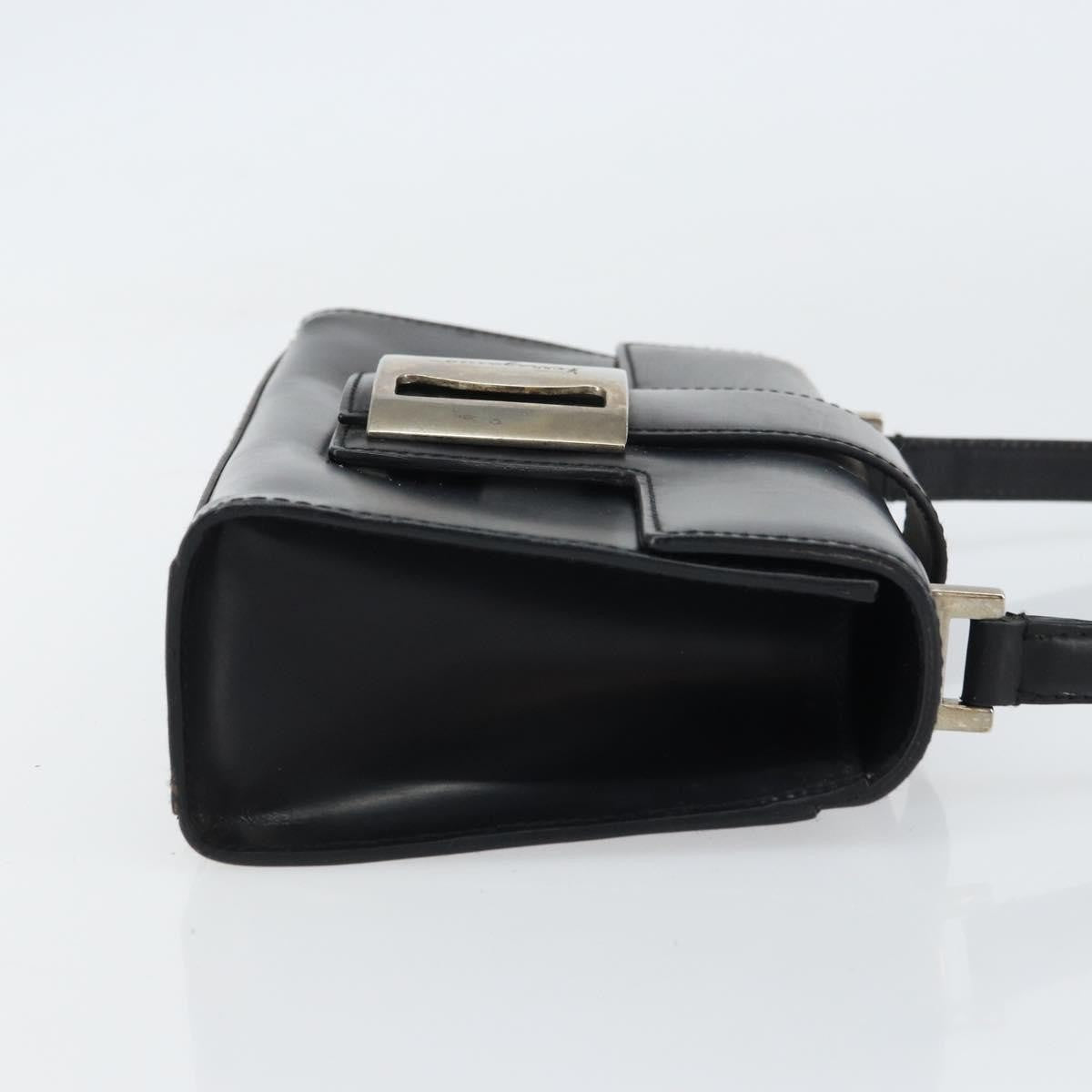 Salvatore Ferragamo Vala Handbag Leather, BLACK, LEATHER, Handbag