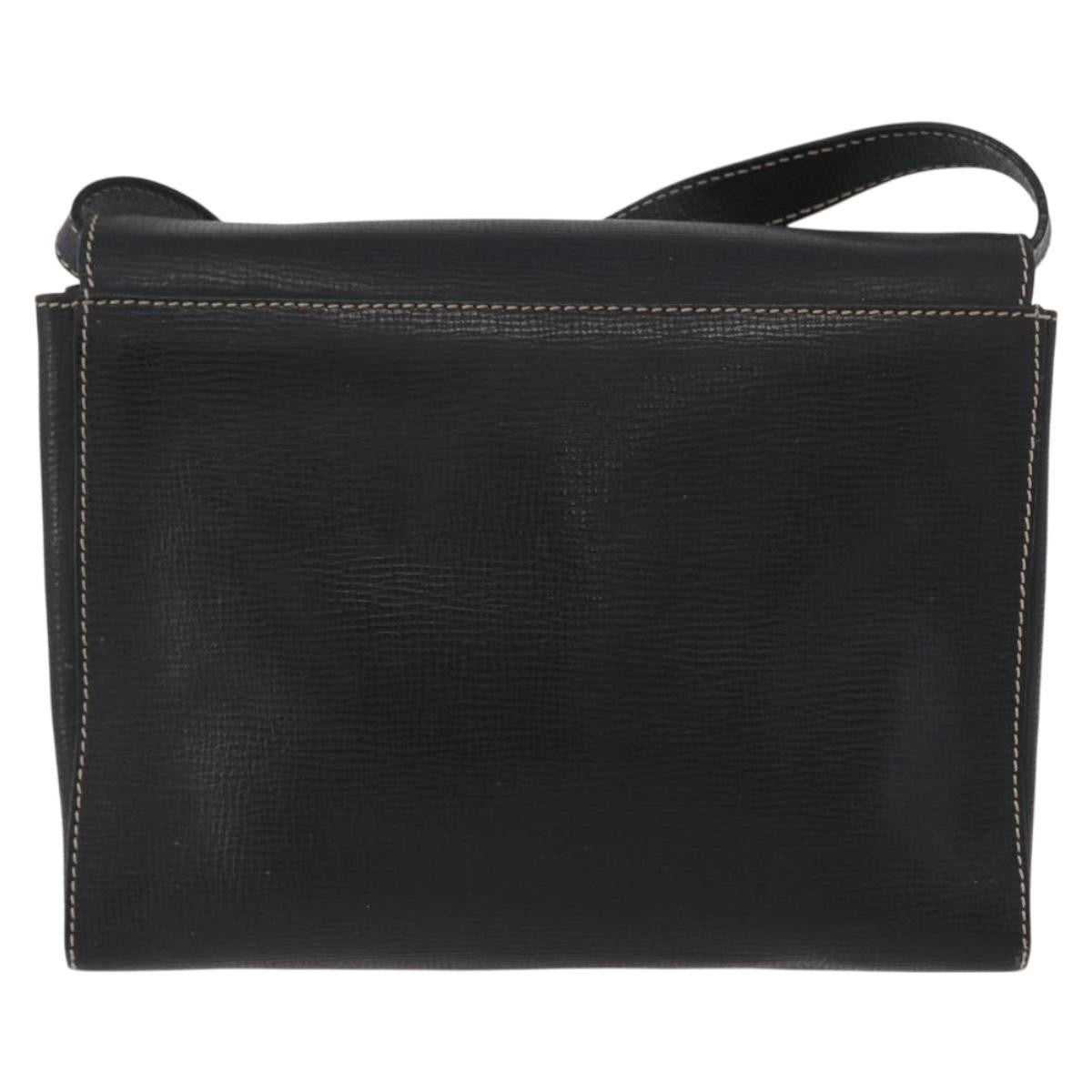 Celine Circle Logo Shoulder Bag Leather, BLACK, LEATHER, Shoulder bag