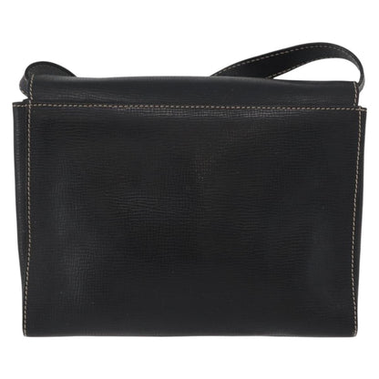 Celine Circle Logo Shoulder Bag Leather, BLACK, LEATHER, Shoulder bag