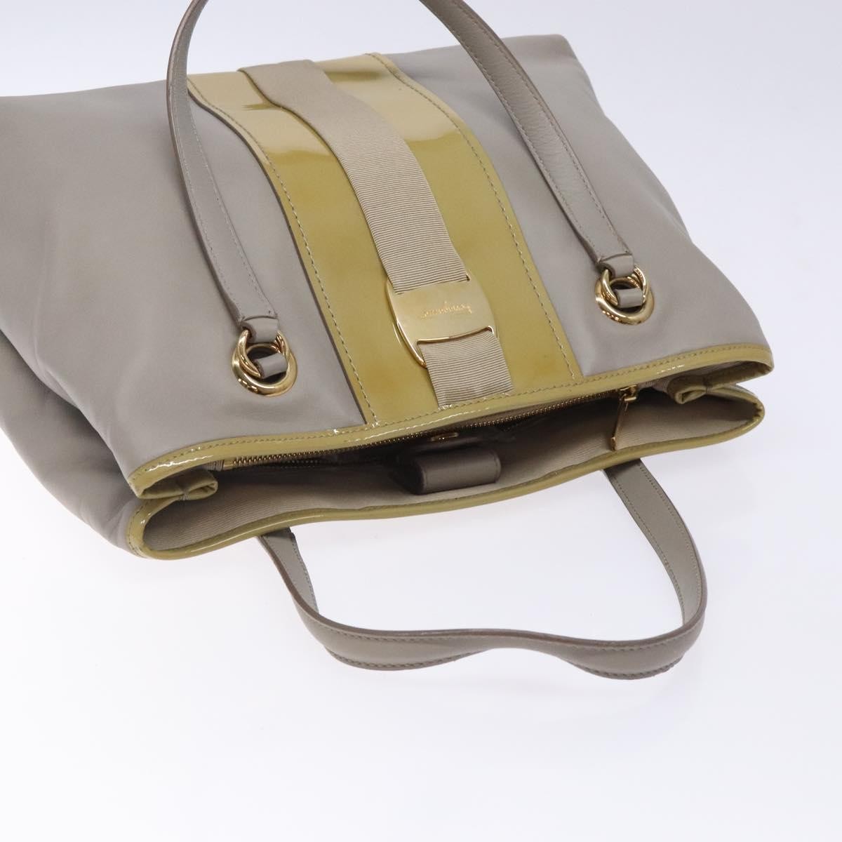 Salvatore Ferragamo Vala Handbag Leather, GRAY, LEATHER, Handbag