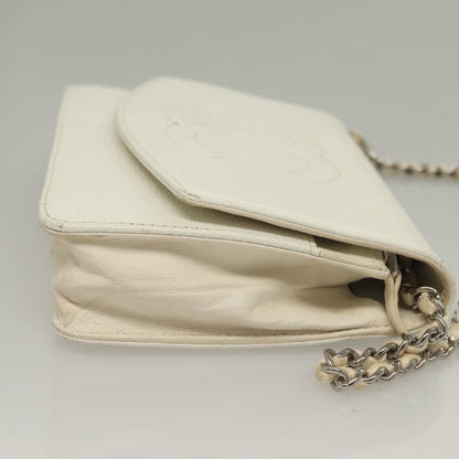 Chanel Vintage Timeless Wallet on Chain Caviar, WHITE, LEATHER, Clutche & pouche