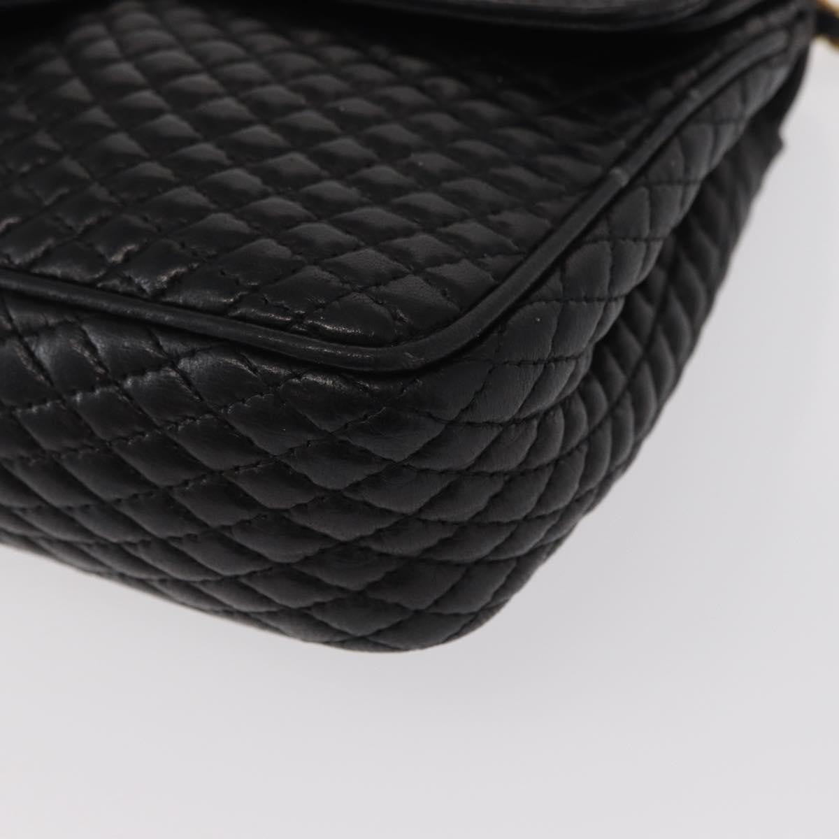 Bally Vintage Chain Shoulder Bag Quilted Leather, Black, Leather, Shoulder Bag