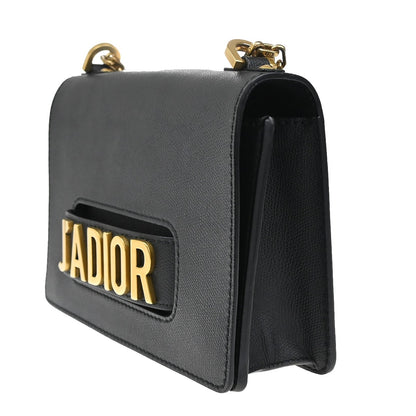 Christian Dior J'Adior Flap Bag Leather, Black, Leather, Shoulder Bag