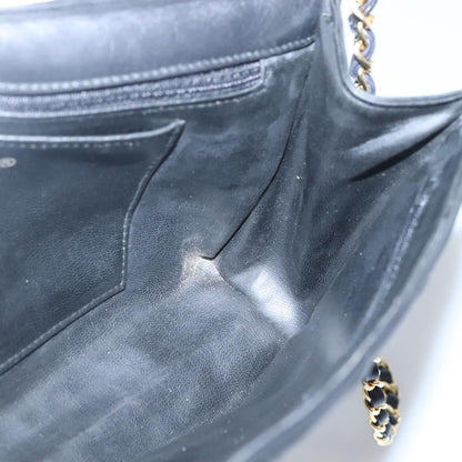 Chanel Vintage Full Flap Bag Quilted Lambskin, BLACK, LEATHER, Handbag