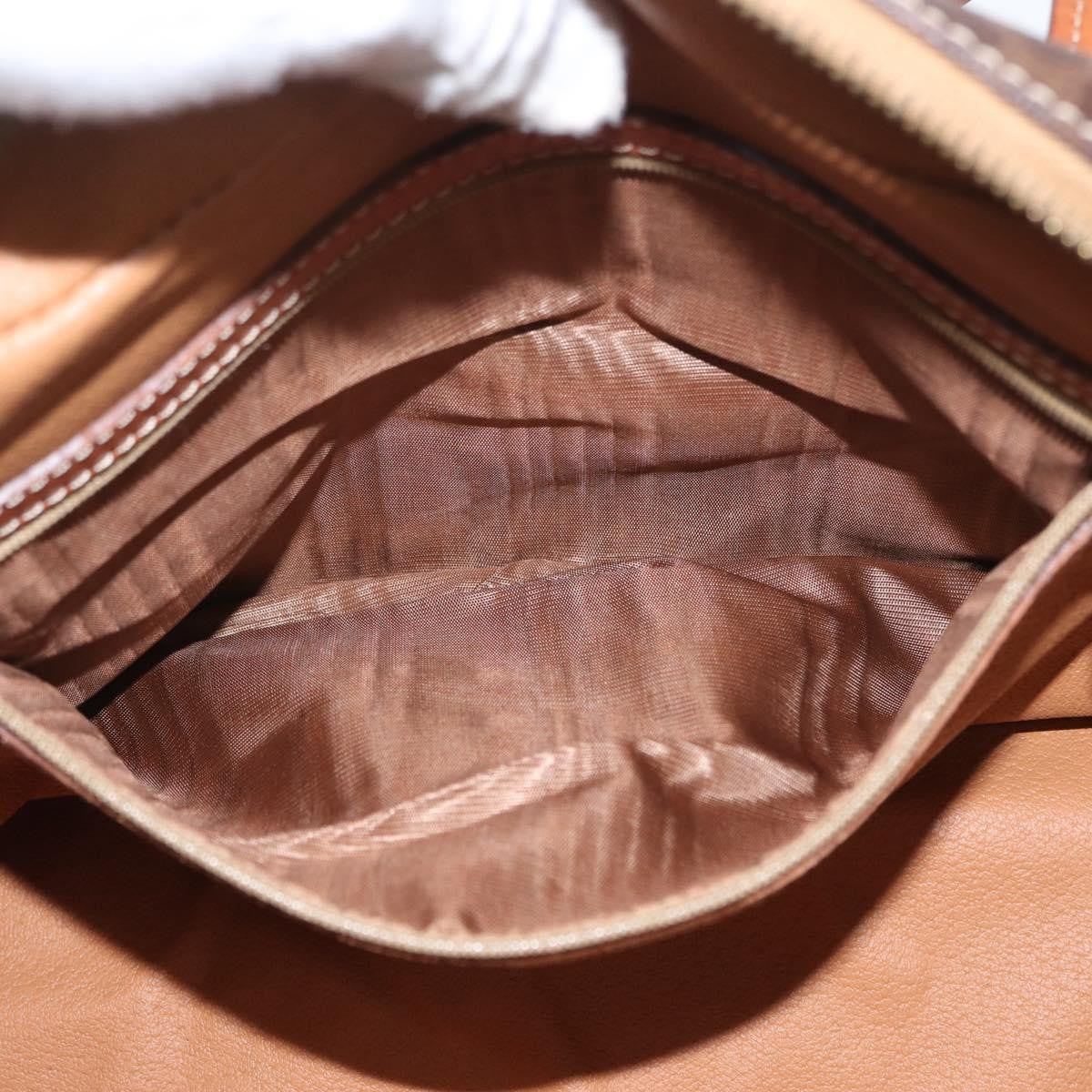 Celine Vintage Macadam Handbag Canvas and Leather, BROWN, CANVAS, Handbag