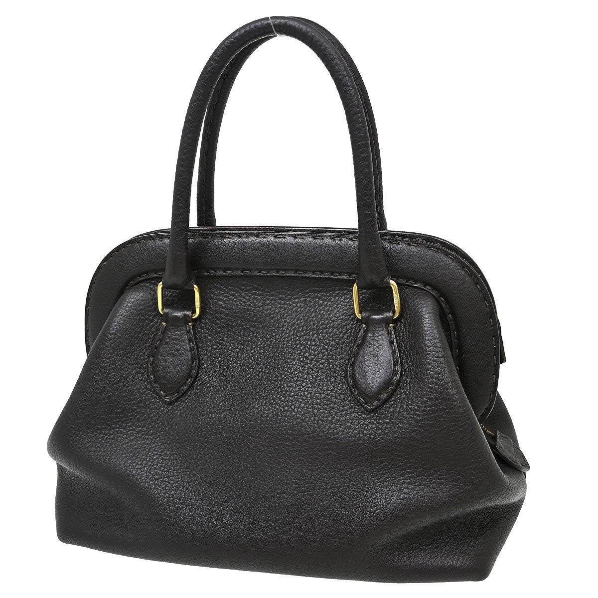 Fendi Selleria Frame Doctor Bag Leather, Brown, Leather, Handbag