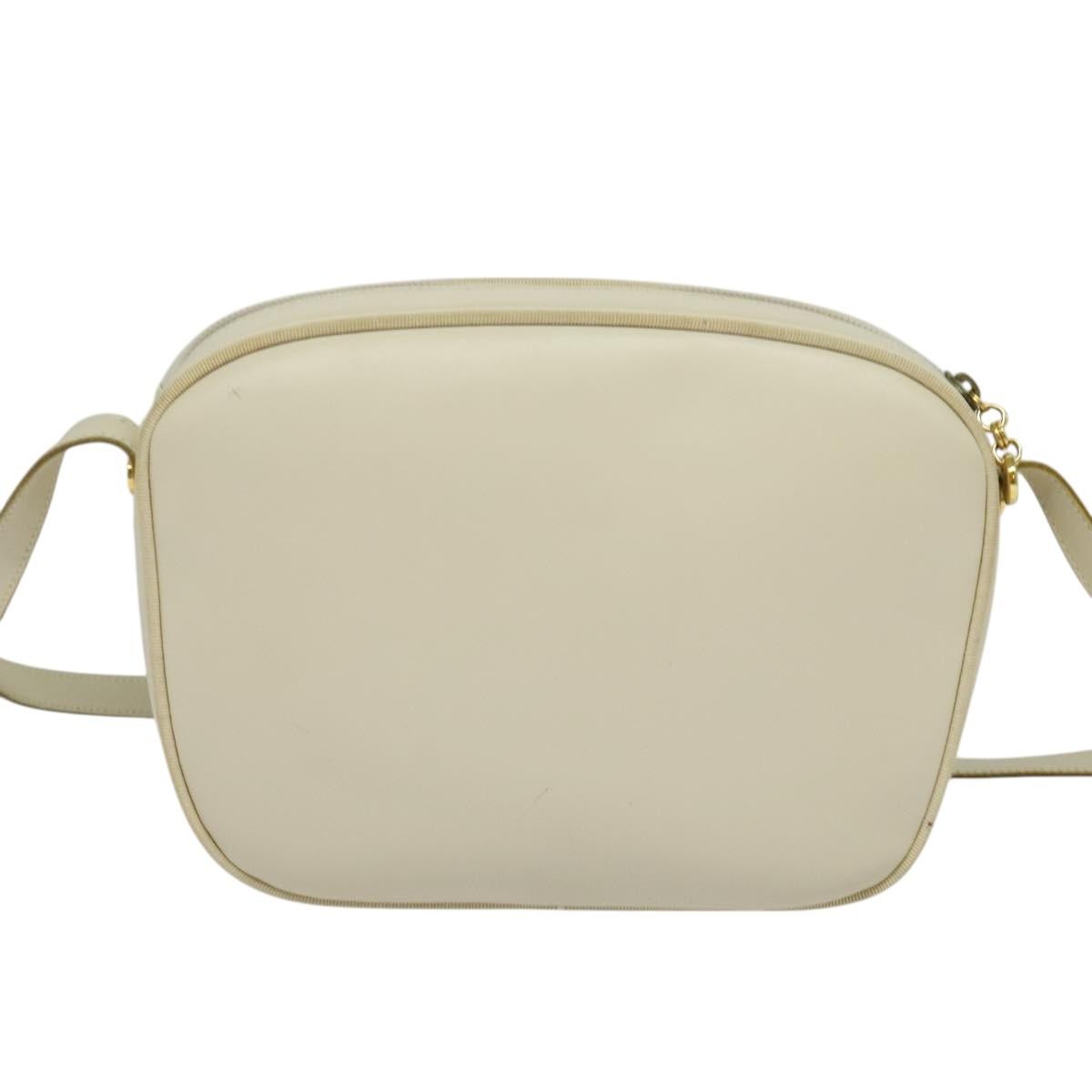 Salvatore Ferragamo Vala Shoulder Bag Leather, WHITE, LEATHER, Shoulder bag