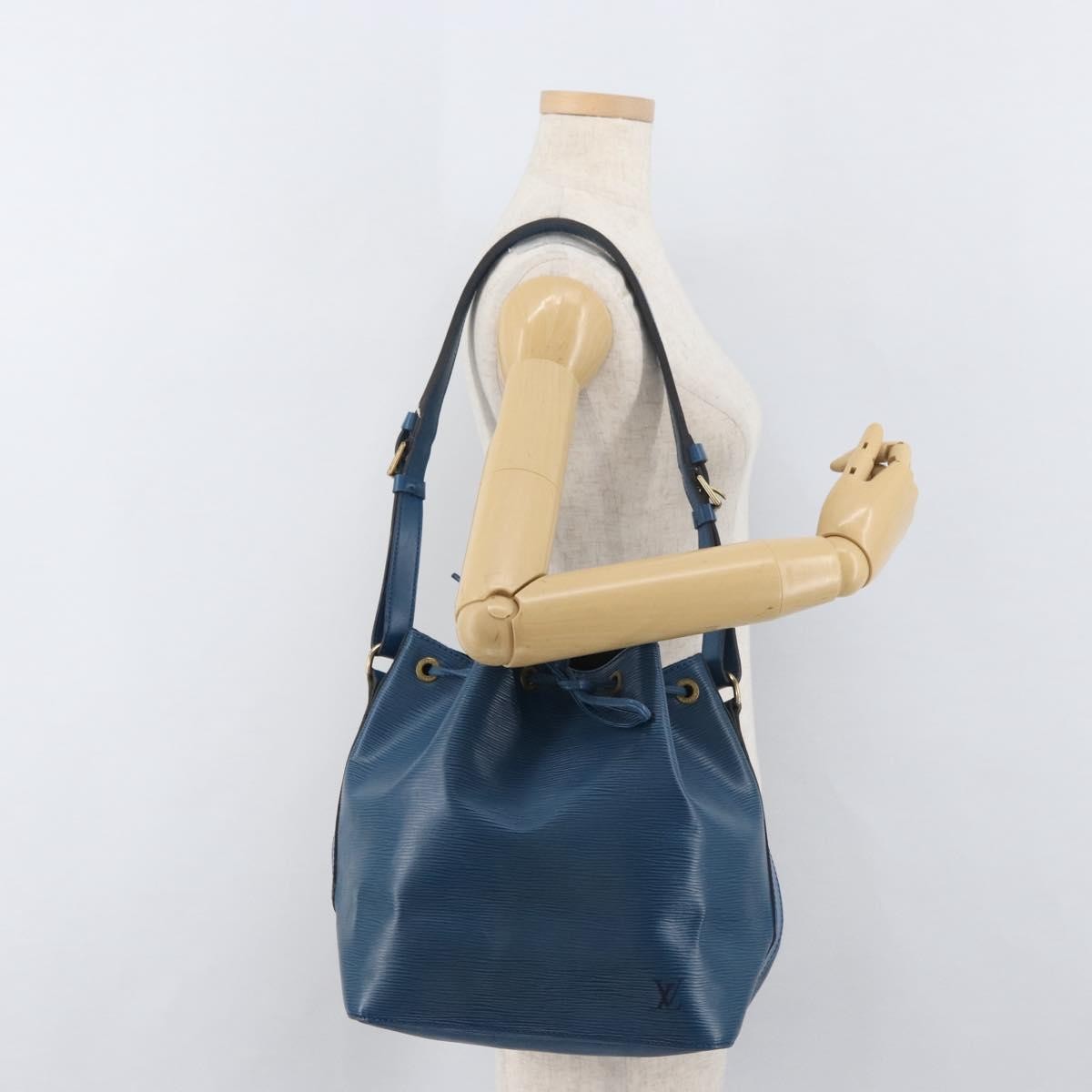 Louis Vuitton Petit Noe Handbag Epi Leather, Blue, Leather, Shoulder Bag