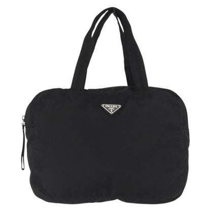 Prada Vintage Zip Handbag Tessuto, BLACK, NYLON, Handbag