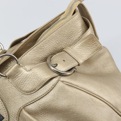 Salvatore Ferragamo Gancini handbag Leather, GOLD, LEATHER, Handbag