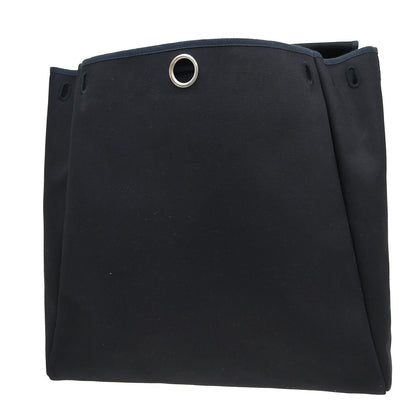 Hermes Herbag Cabas Toile and Leather, Black, Canvas, Handbag