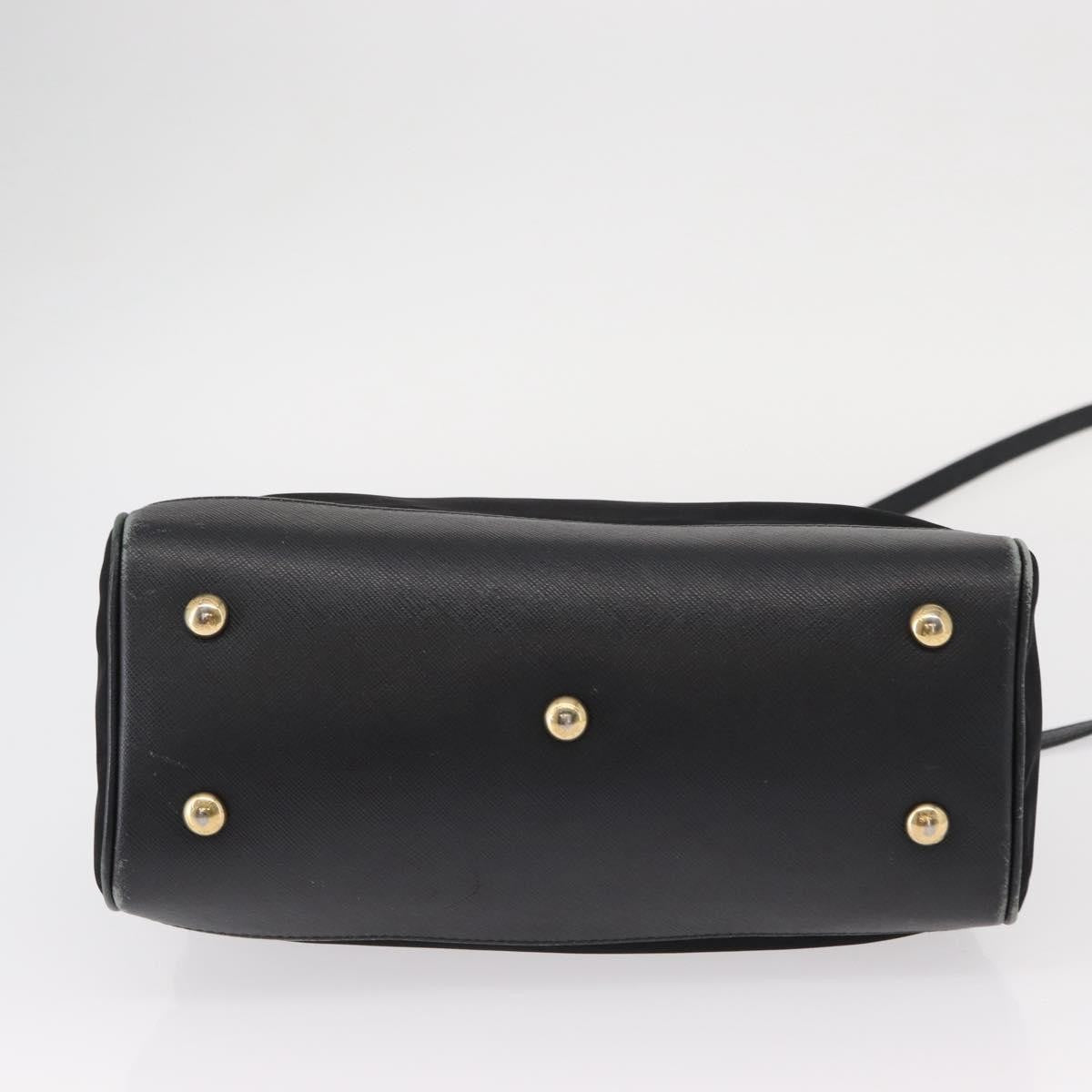 Salvatore Ferragamo Gancini handbag Nylon, BLACK, NYLON, Handbag