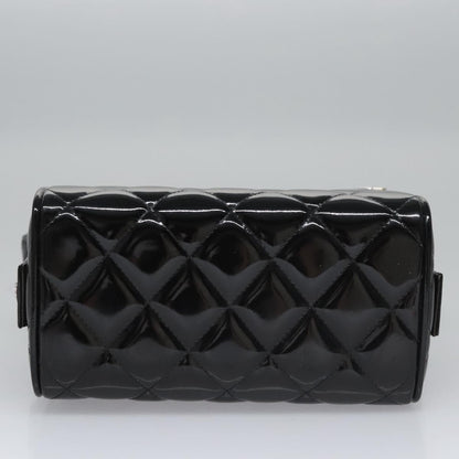 Chanel Vintage Metal Box Bag Quilted patent, Black, Patent Leather, Handbag