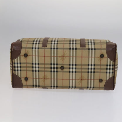 Burberry Convertible Weekend Duffle Bag Haymarket Coated Canvas, BEIGE, CANVAS, Travel bag
