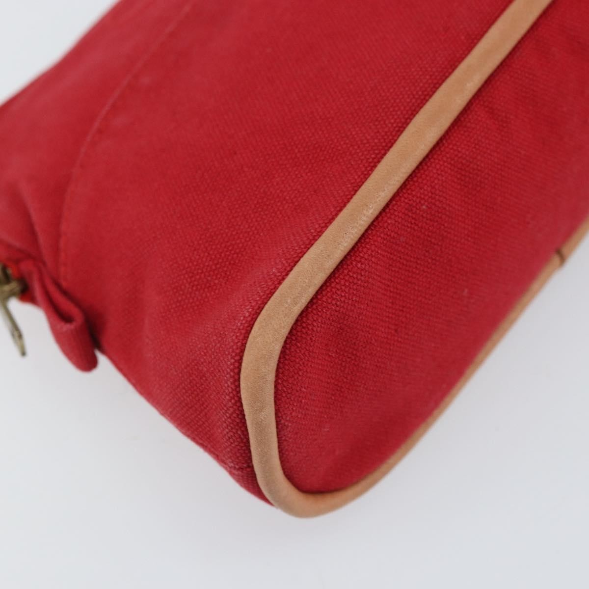 Hermes Bolide Travel Pouch Canvas, RED, CANVAS, Clutche & pouche