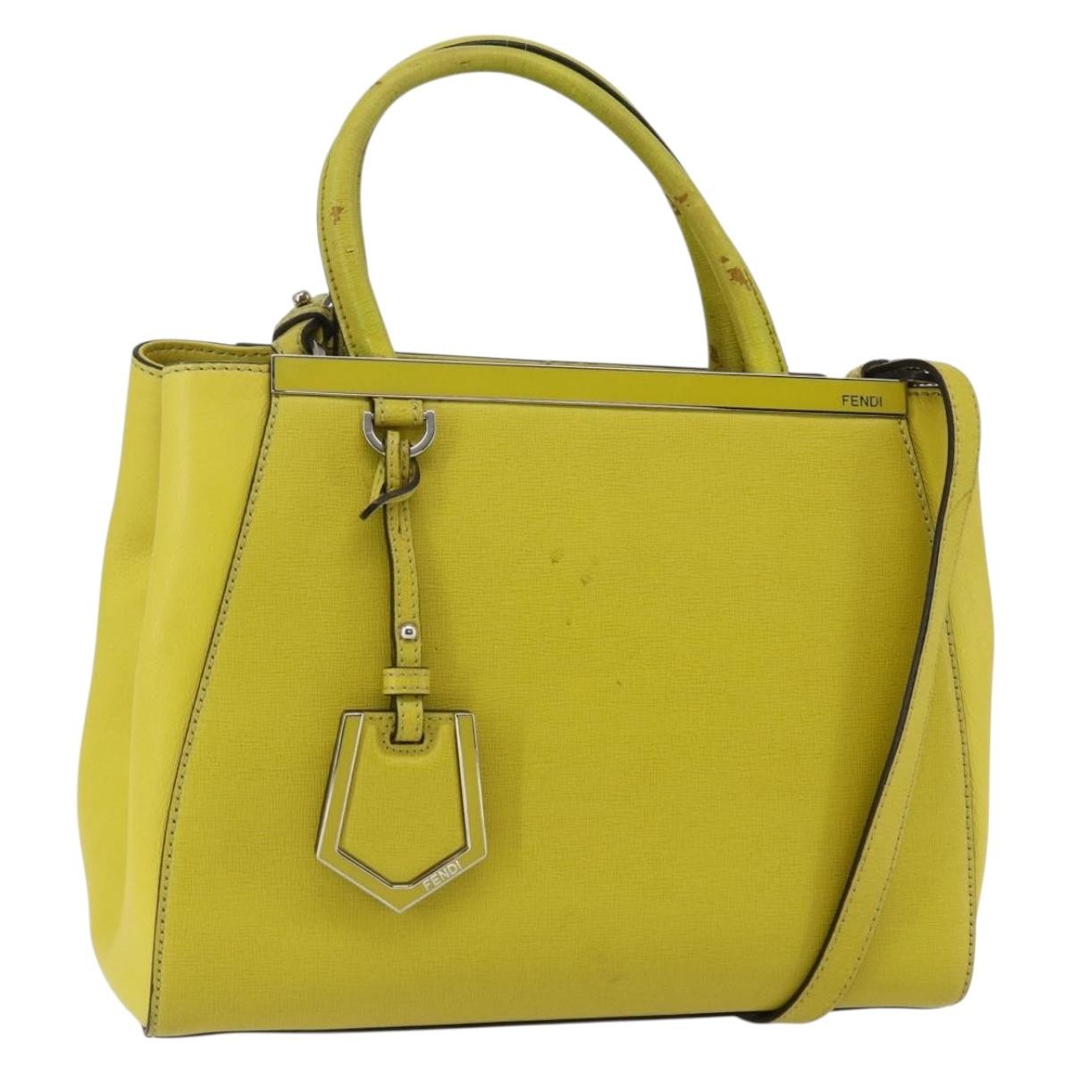 Fendi 2Jours Bag Leather, YELLOW, LEATHER, Handbag