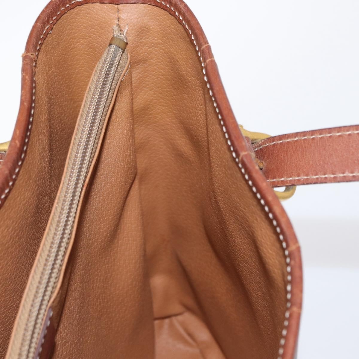 Celine Vintage Macadam Handbag Canvas and Leather, BROWN, CANVAS, Tote bag