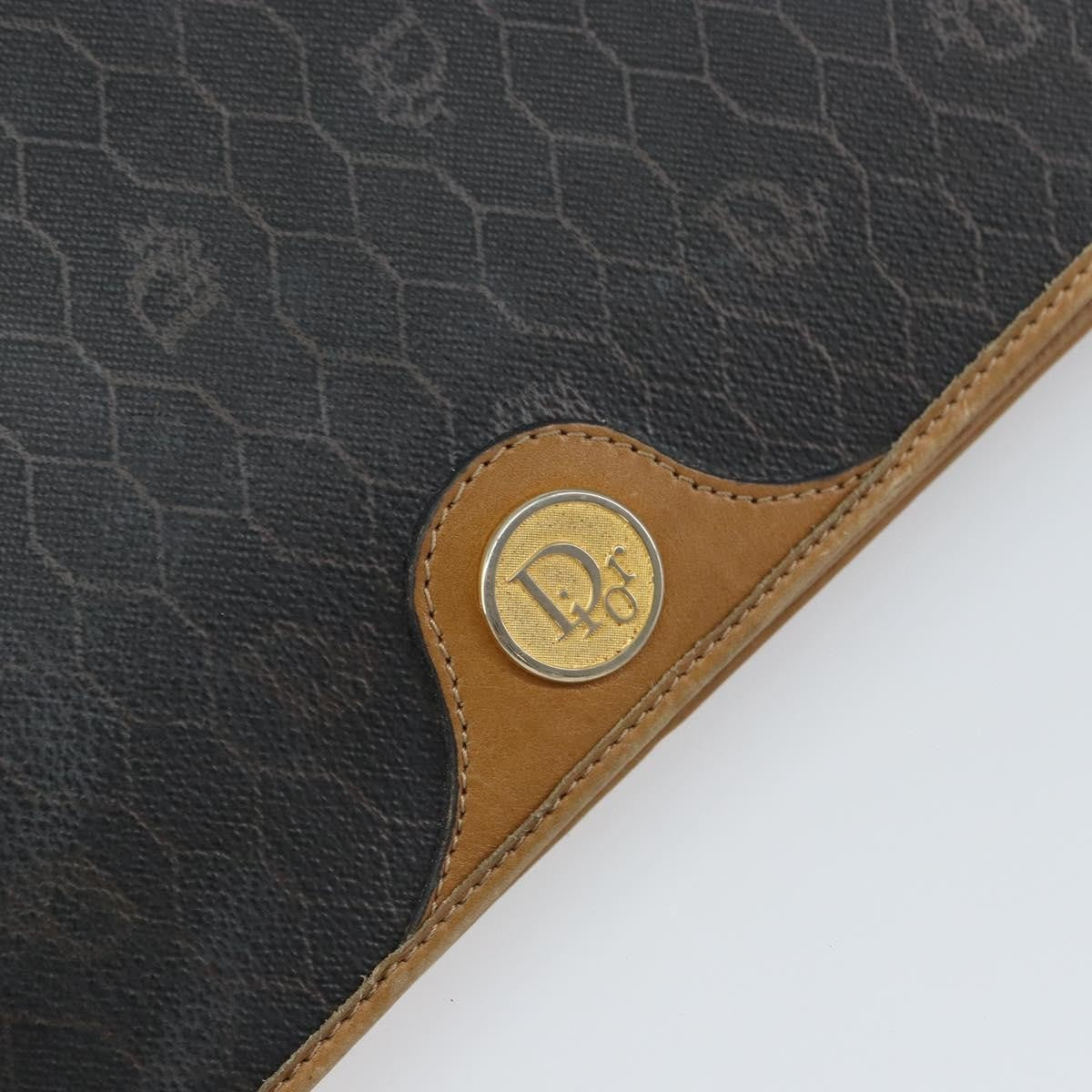 Christian Dior Vintage honeycomb clutch Canvas, BLACK, CANVAS, Clutche & pouche