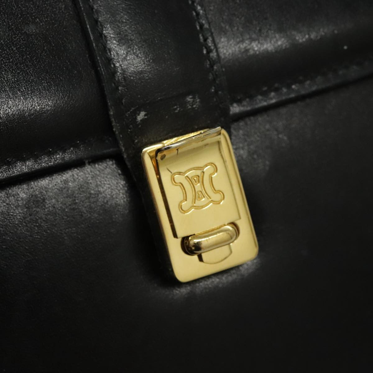 Celine Shoulder Bag Leather, BLACK, LEATHER, Shoulder bag