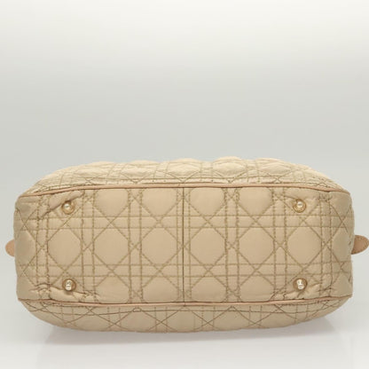 Christian Dior Charming Tote Cannage Quilt Nylon, BEIGE, NYLON, Tote bag