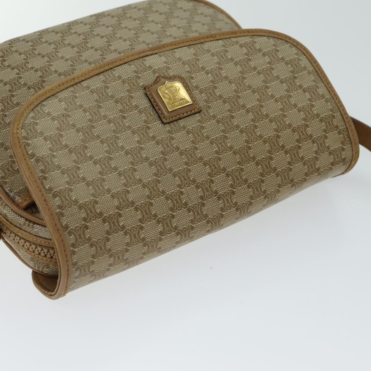 Celine Macadam Shoulder Bag PVC Leather, BEIGE, CANVAS, Shoulder bag